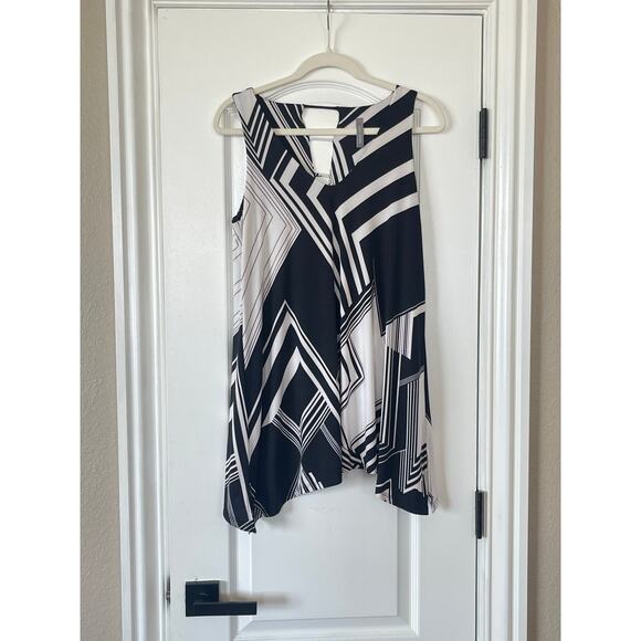 Woman’s Last Tango Tunic Sleeveless Black White Medium - Picture 4 of 9